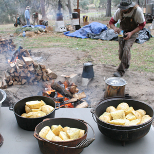 Community meal at Florida Earthskills Gathering intentional community